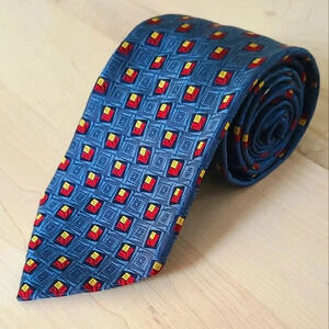 🇨🇦JACK VICTOR vintage tie, blue  with red squares